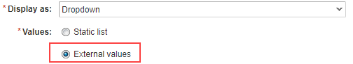Select External values