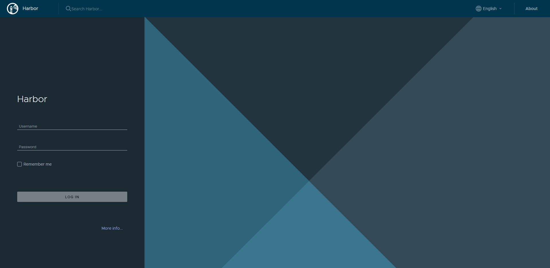Harbor homepage in the new default dark theme